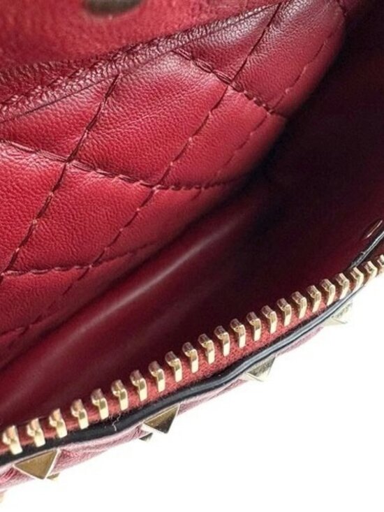 Auth Valentino Garavani Rockstud Backpack Red/Gold Leather/Metal - z9017 main image 11